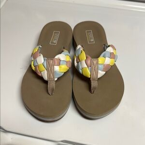 Women's Multicolor Braided Sandals ..EUC..